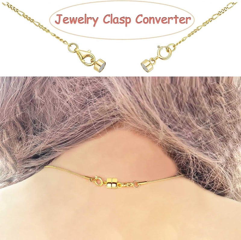 Qulltk Magnetic Necklace Clasps and Closures,Converters Jewelry Clasps for Bracelet Necklaces Chain,Gold and Silver Plated Jewelry Making Necklace Clasps - Image 4